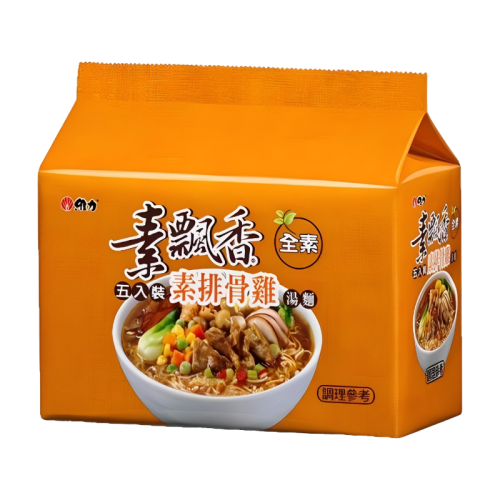 舜記-維力素飄香-素排骨雞風味麵(五合一)90g*5入